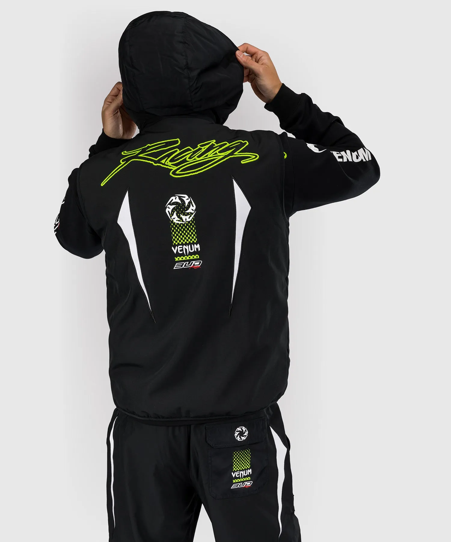 Venum x Bud Racing Down Jacket - Black/White/Lime Green
